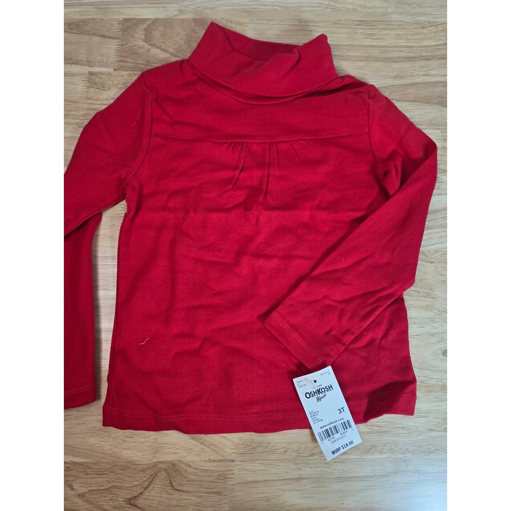 OshKosh B'gosh Toddler Girls Red Long Sleeve Turtleneck Top 3T OKT15131-3T